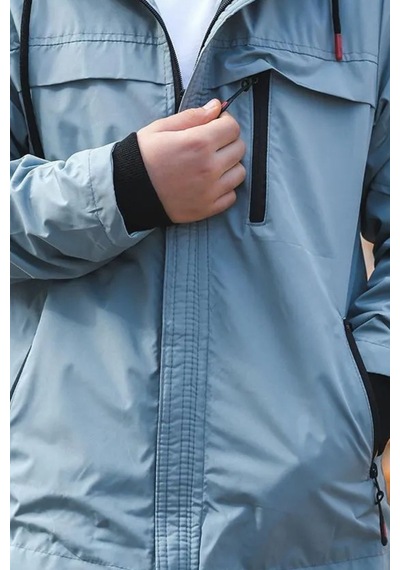 Pina Kids Erkek Çocuk Kapüşonlu Rüzgar Geçirmez Cepli Mevsimlik Mont Mm5016 Mint