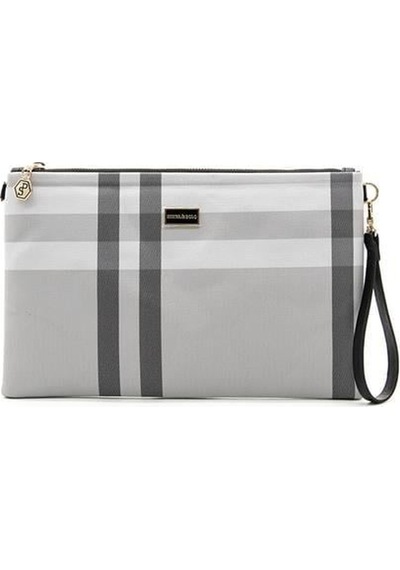 Silver Polo Sp1034 Kadın Portföy & Clutch Ekose A.gri-a.taba