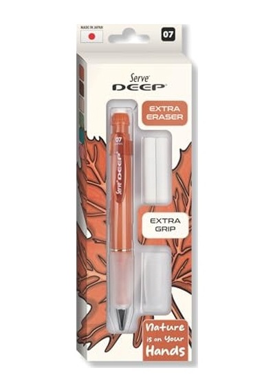 Deep Versatil Kalem 07mm- Toprak Tonları - Yedekli Set Grip Ve Silgi Kiremit Genel