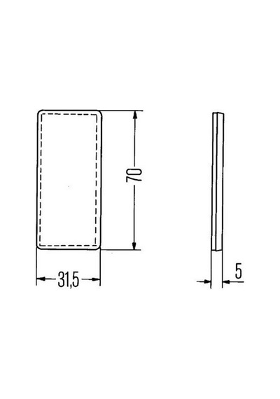 Hella Reflektör Dikdörtgen Sarı Yapışkanlı 31.5x70 Mm
