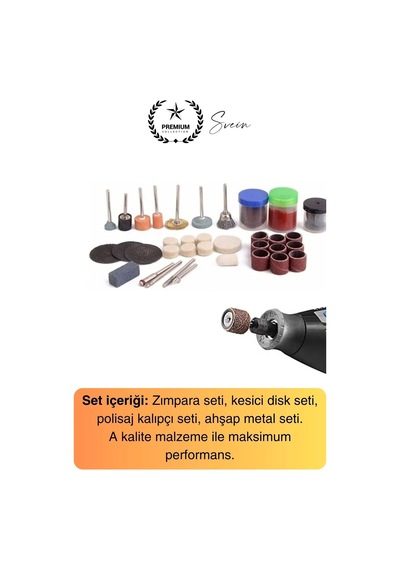 Premium 105 Parça Hobi Gravür Taşlama Ucu Mini Metal Ahşap Oyma Seti Parlatma Zımparalama Fırçalama