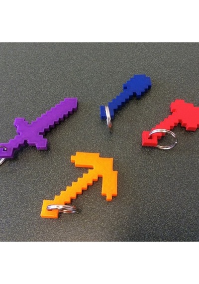 Minecraft El Aletleri 4 Lü Anahtarlık Seti 3d Basım