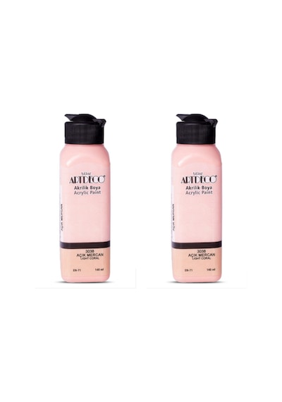 2 Li Akrilik Boya 140 Ml Renk Seçmeli Canlı Ve Pastel 3038 - Açık Mercan