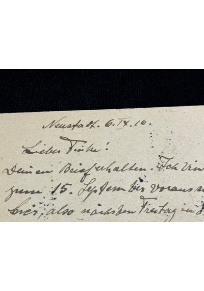 Deutsche Reichspost Antiye 1916 Yılı Alman Reich Döneminden 7 1/2 Pfennig Kendinden Pullu Posta Kartı Postadan Geçmiş