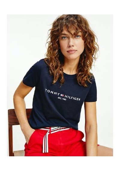 Tommyhilfiger Organik Pamuk Bayan T-shirt Lacivert Tommyhilfiger Organik Pamuk Bayan T-shirt Lacivert