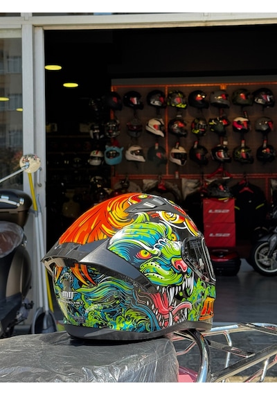Mts Fullface Kask Ece2206 Sertifikalı Güneş Vizörlü Yeşil