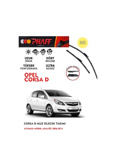 Opel Corsa D Ön Muz Silecek Takımı 2013 Model Araca Özel Aparat
