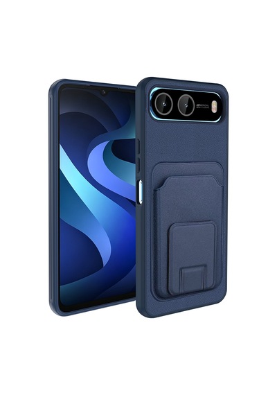 Adige İnfinix Hot 60i 5g Kılıf Bikart Kartlıklı Standlı Lacivert