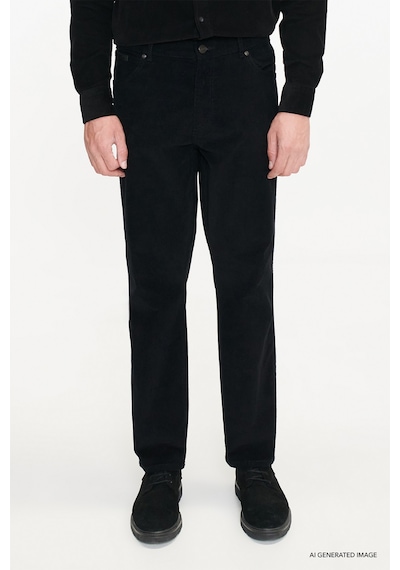 Wrangler Texas Pamuklu Slim Fit Cepli Esnek Erkek Kadife Pantolon Mw12sec100 Siyah