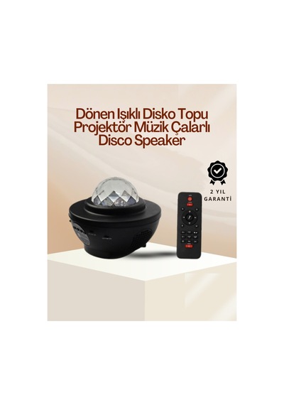 Astraltech Yıldız & Okyanus Dalga Projektörü Bluetooth / Usb Hoparlörlü Altın