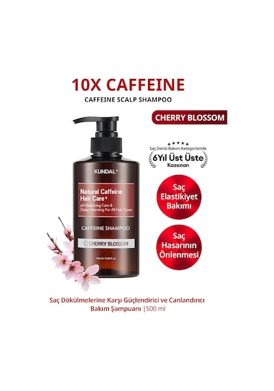 Kundal Cherry Blossom Caffeine Şampuan 500 ML
