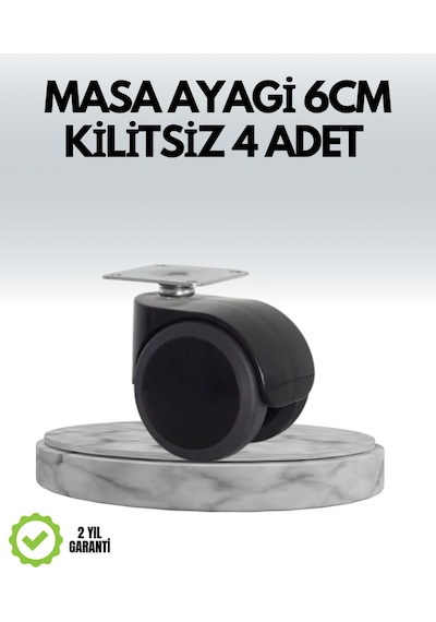 Halı Ve Beton Uyumlu Kilitsiz Mobilya Tekerleği 4 Lü Çok Renkli