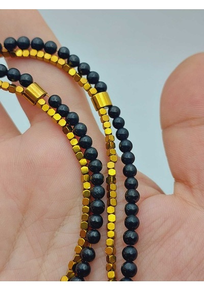 Yasamtohumu Lucid Dream Serisi Shungite Şungit Taşı 4mm Kolye 23170 Çok REnkli Çok Renkli