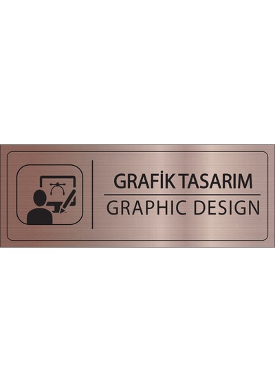 Mayeka Grafik Tasarım İsimlik Bronz Metal Kapı İsimliği Levhası Yönlendirme Tabelası