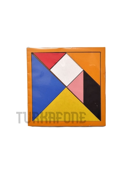 Ahşap Kare Tangram Zeka Oyunu Renkli 7 Parça 11x11cm