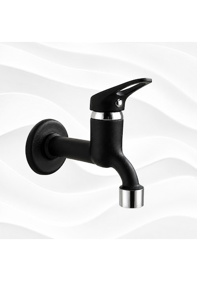 Lüx Siyah Mix Aç-kapa Bahçe Lavabo Musluğu Wc Tuvalet Uyumlu Musluk
