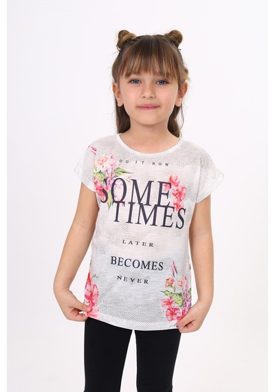 Toontoy Kids Toontoy Kız Çocuk Sometimes Baskılı Tişört Siyah