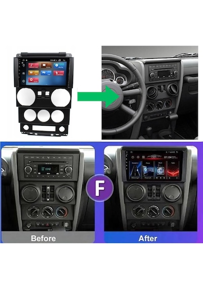 Jeep Wrangler Android Multimedya Sistemi 4-64 Cadence R18 2007-2010 Ön Kayıt Kamera Hediyeli Diğer