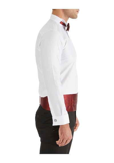 Efor Slim Fit Duble Manşet Ata Yaka Beyaz Damatlık Smokin Gömlek Gk 148 Beyaz