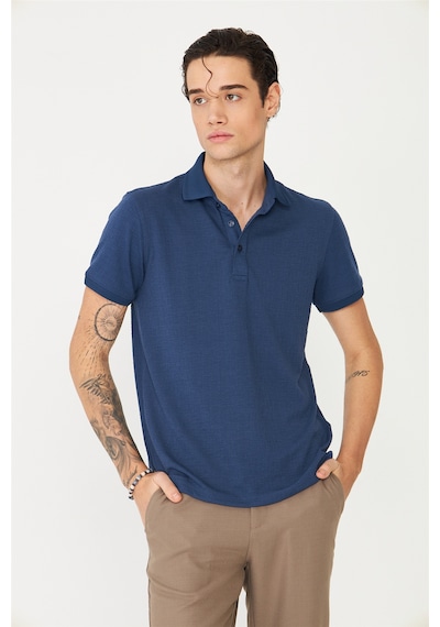 İndigo Polo Yaka T-shirt Indigo