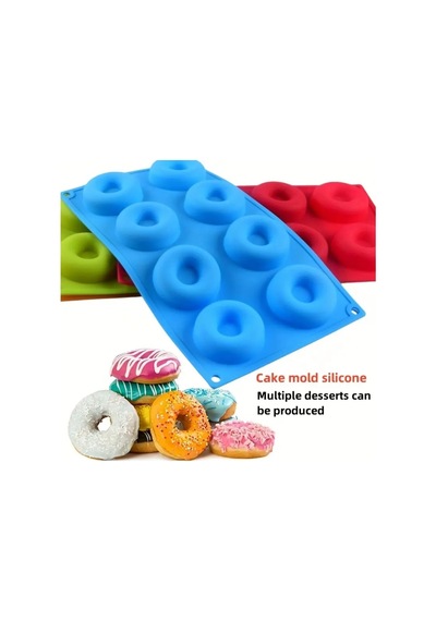 Donut Kalıbı, Kek Kalıbı, Çikolata Kalıbı Ve Yapışmaz Fırında Pişirme Tepsisi Silikon Kalıp Çok Renkli