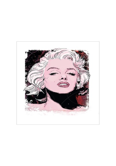 Marilyn Monroe Pul Ve Portreleri Doğal Taş Bardak Altlığı 4'lü Set - Natural Stone Coasters - Taş Çok Renkli