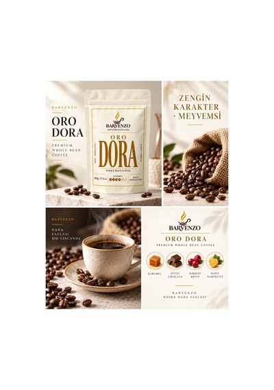 Barvenzo Oro Dora 500 G İpeksi Lezzet Çekirdek Kahve