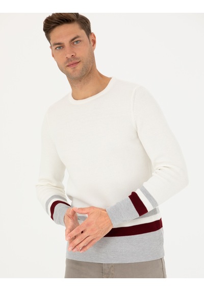 Pierre Cardin Erkek Ekru Triko Kazak 50278086-vr019 Ekru