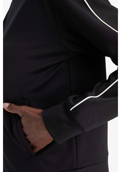 Defacto Defactofit Standart Fit Dik Yaka İçi Yumuşak Tüylü Fermuarlı Hırka F3844ax25aubk81 Siyah