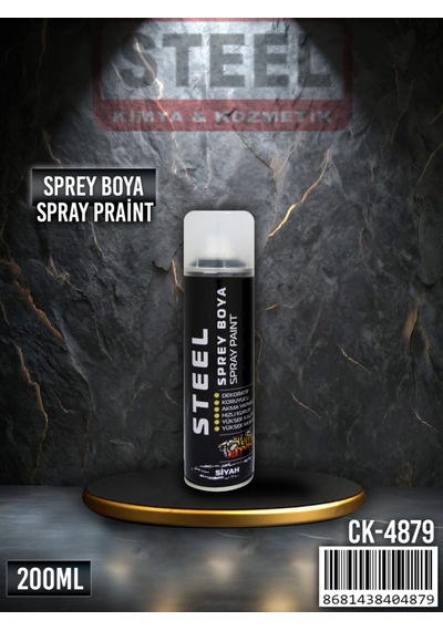 İst Steel Sprey Boya Siyah 200 Ml