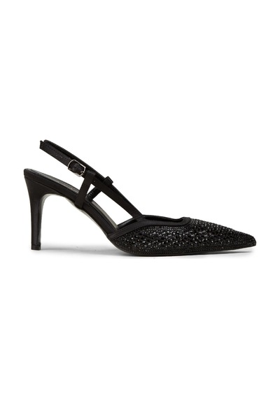 Deery Kadın Siyah Taş Detaylı Slingback Stiletto - Rd140zsyhm01 siyah