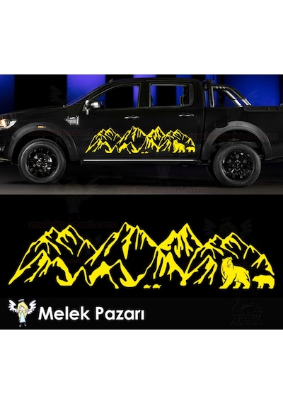 Ayılar Ve Dağ Kamp, Karavan, Off Road Sticker