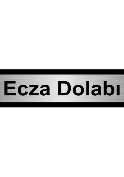 Ecza Dolabı 10x20cm Gümüş Renk Metal Yönlendirme Levhası