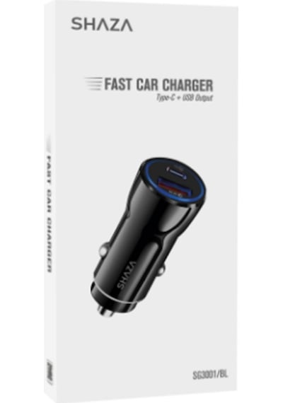 Shaza Sg3001 Pd20w Type-c + Qc3.0 Usb Araç İçi Şarj Adaptörü