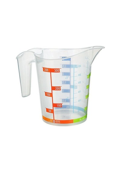 Ölçü Kabı Dereceli Renkli 1000 Ml + 300 Ml Set Şeffaf