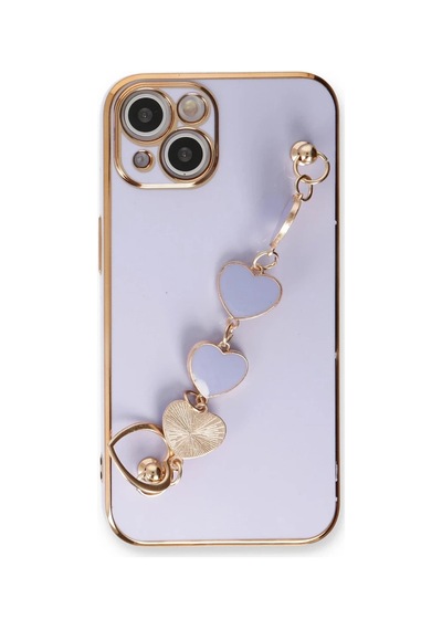 Apple Uyumlu iPhone 14 Uyumlu Kılıf Esila Silikon - Lila