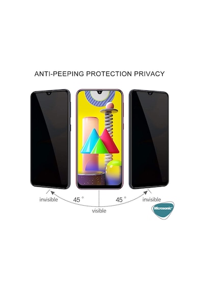 Microsonic Samsung Uyumlu Galaxy M31 5D Gizlilik Filtresi Siyah 439006869