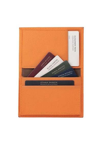 Bloominbag Bloomcard Verta Burnt Orange Hakiki Deri Dikey Kartlık Turuncu