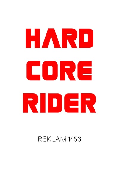 Hard Core Rider Oto Cam Sticker Kırmızı 20 17 Cm