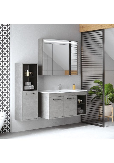Denko Latte 35 Cm Mdf Retro Gümüş Banyo Boy Dolabı Gümüş Denko Latte 35 Cm Mdf Retro Gümüş Banyo Boy Dolabı Gümüş