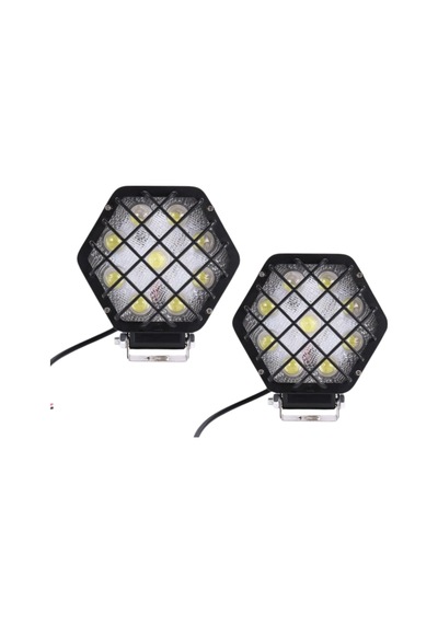 2 Adet 48w Altıgen Kafesli Siyah Kasa 16 Led Off Road Tekne
