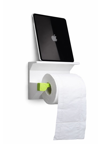 Telefon Raflı Tuvalet Kağıdı Tutucu Çok Amaçlı Banyo Organizer Tuvalet Kağıdı Askılığı Telefon Ve Eşya Raflı Aparat Beyaz