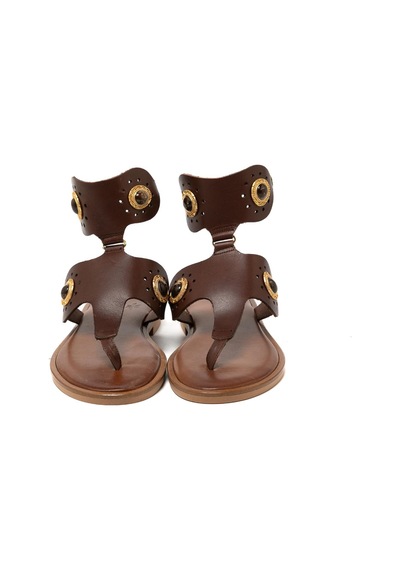 148 Brown Sandalet Kadın 21075 Myconian 2025 Greek Sandal Kahverengi