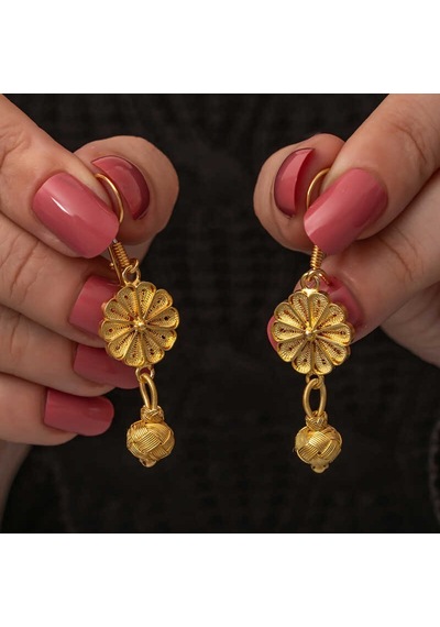 Gümüş Gold Sallantılı Trabzon Kazaz Kadın Küpe