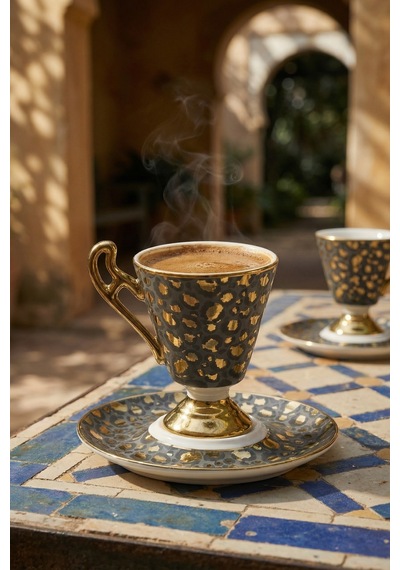 Talina 2 Kişilik Kahve Fincan Takımı - 90 Ml Siyah