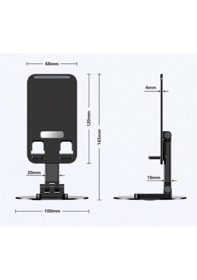 Katlanabilir Telefon Tutucu Stand Yuvarlak Tabanlı Mc-460 Siyah
