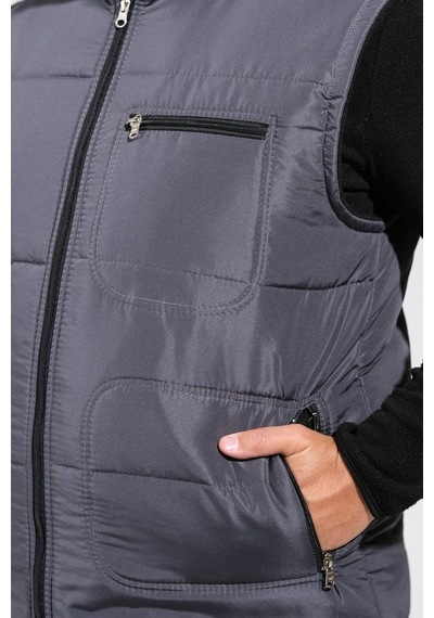 Derin Mavi Çok Cepli Günlük - İş Yeleği Xl-10xl Arası Bedenler Gri