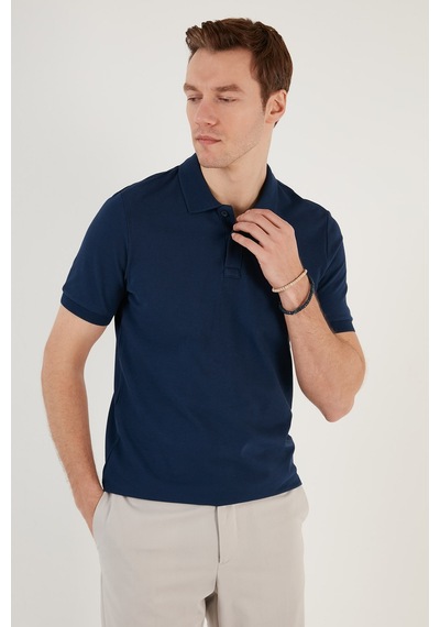 Buratti Pamuklu Regular Fit Düğmeli Erkek Polo Yaka T Shirt 5902739 Indigo