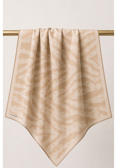 Aker Cacharel Desenli İpek Kadın Eşarp Zarif Dokulu Twill Günlük Ve Klasik 9150313-std 932