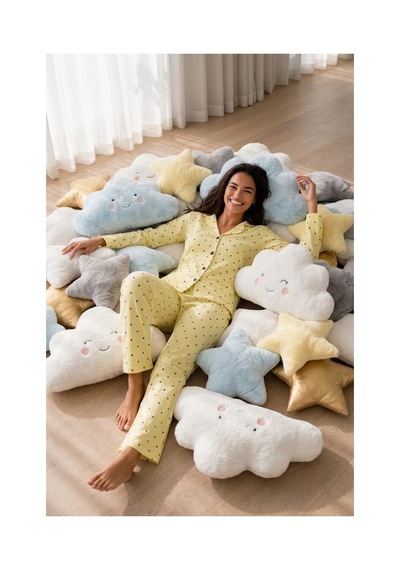 Fit Women Kadın Uzun Kollu Düğmeli Sarı Pijama Takımı
